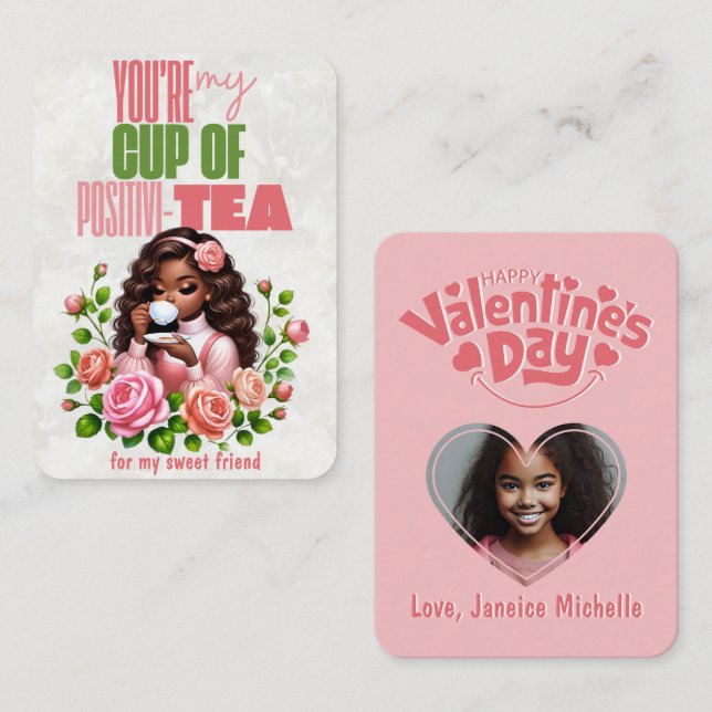 Carte De Correspondance Coupe de Positivi-TEA en classe Joyeux Valentines  (Devant / Derrière)