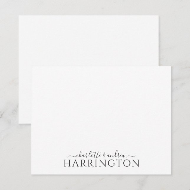 Carte De Correspondance Couple Name Wedding Monogram Script  (Devant / Derrière)