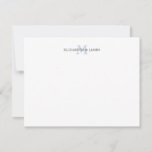 Carte De Correspondance Couple personnalisé monogramme initiale bleue