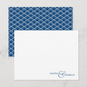 Carte De Correspondance Couples Papier à lettres personnalisées Marine Blu