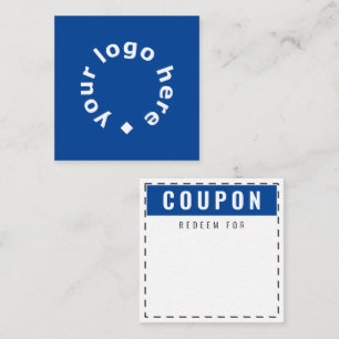 Carte De Correspondance Coupon Logo Personnalisé "Reprendre Pour" Bleu c