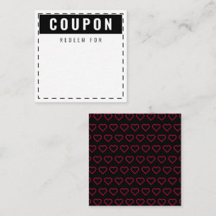Carte De Correspondance Coupons noirs et rouges Motifs blancs modernes