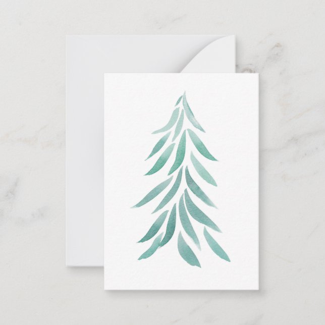 Carte De Correspondance Coups de pinceau d'arbre à feuilles persistantes a (Devant)
