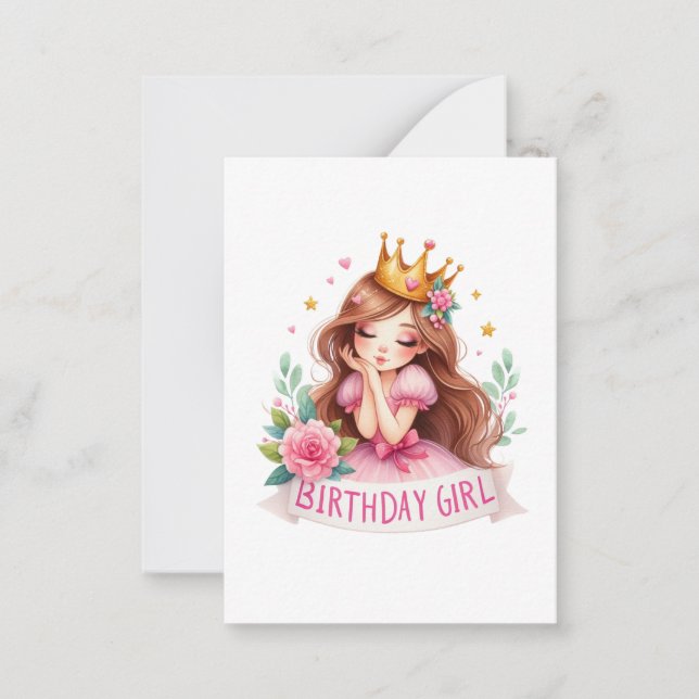 Carte De Correspondance Couronne de princesse d'anniversaire (Devant)