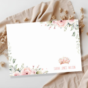 Carte De Correspondance Couronne de princesse rose mignonne pour anniversa