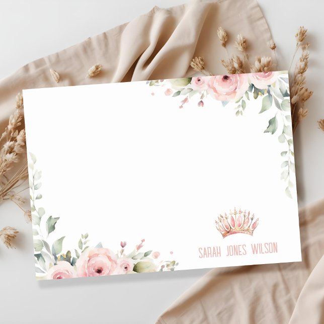 Carte De Correspondance Couronne de princesse rose mignonne pour anniversa (Créateur téléchargé)