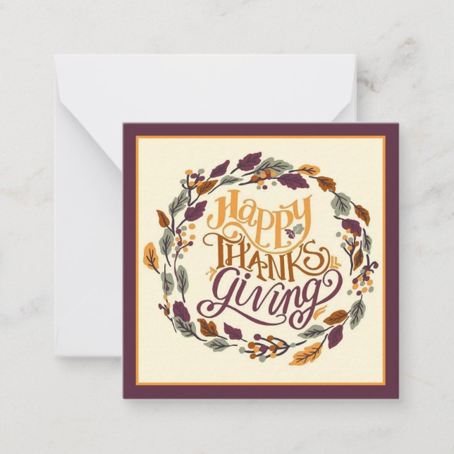 Carte De Correspondance Couronne de Thanksgiving heureuse (Devant)