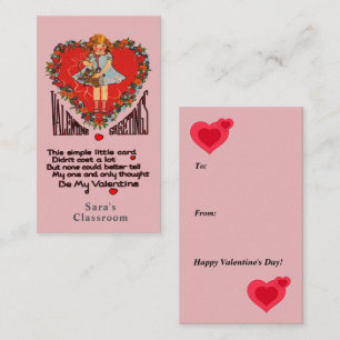 Carte De Correspondance Couronnes de Saint-Valentin vintage pour fille à p