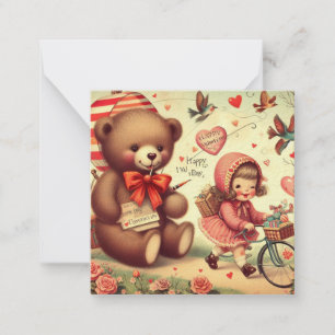 Carte De Correspondance Cours préparatoire Saint-Valentin Vintage  