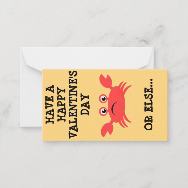 Carte De Correspondance Crabby Mini Valentine (Devant)