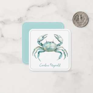 Carte De Correspondance Crabe aquarelle côtière personnalisé