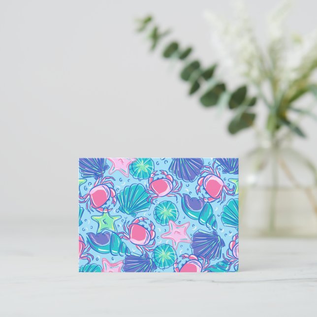 Carte De Correspondance Crabe des coquillages de Preppy Beach (Debout devant)