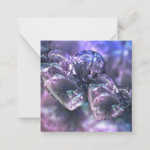 Carte De Correspondance Cracked Glass Hearts