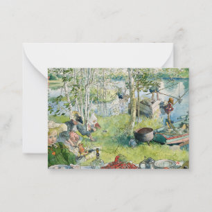 Carte De Correspondance CrayFishing, 1895, par Carl Larsson