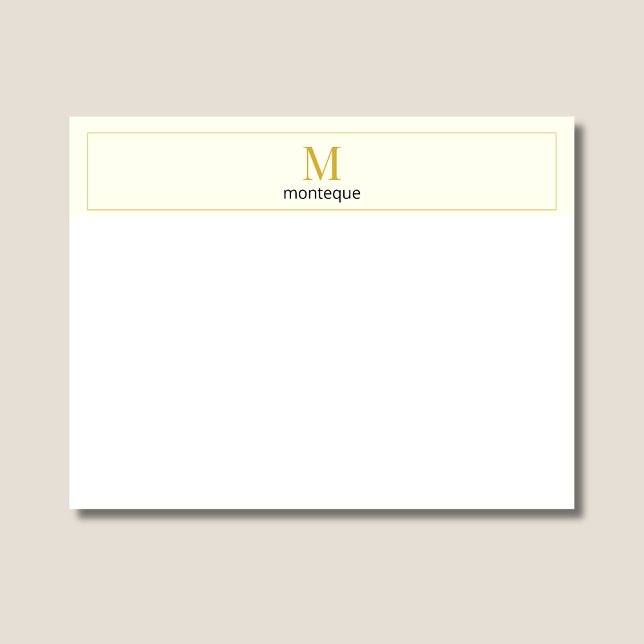 Carte De Correspondance Cream Elegant Serif Personalized Monogram (Créateur téléchargé)