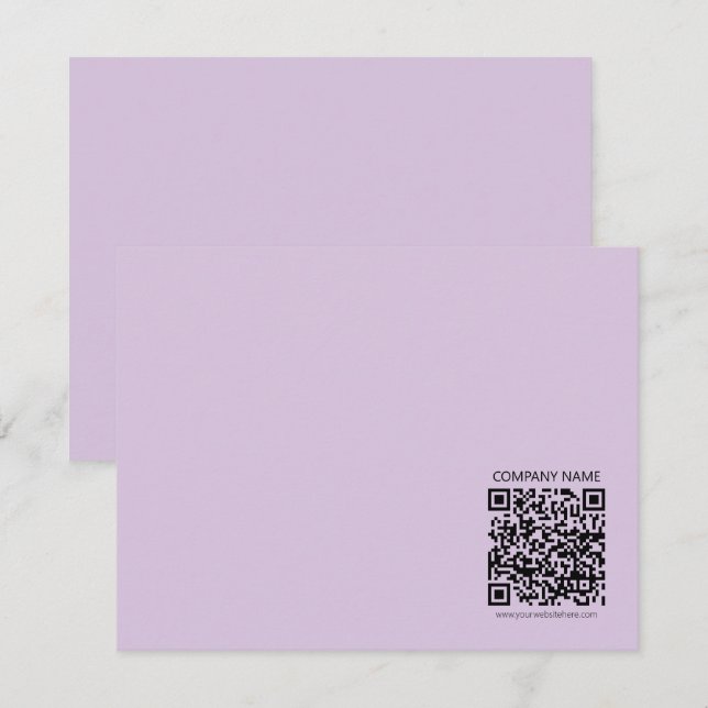 Carte De Correspondance Create a QR Code | Pale Lavender Violet (Devant / Derrière)