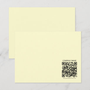 Carte De Correspondance Créer un code QR Jaune pâle