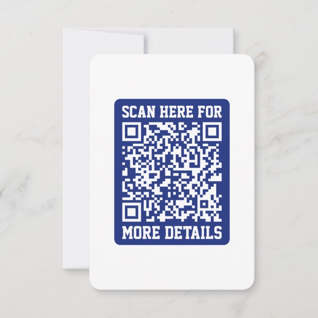 Carte De Correspondance Créer un code QR scannable | Bleu marine (modifiab (Devant)