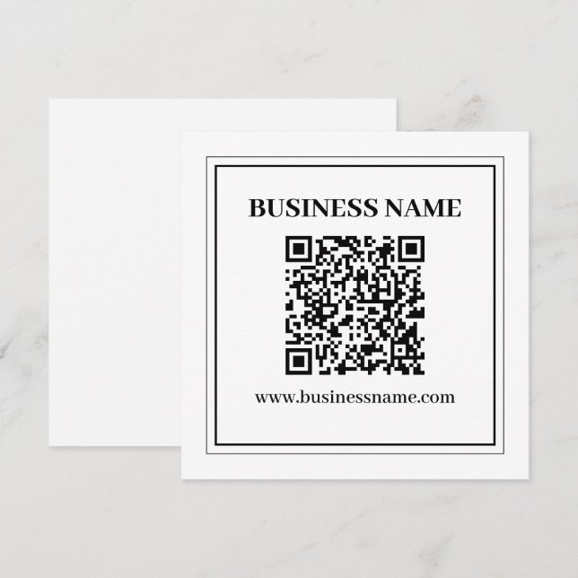 Carte De Correspondance Créer un code QR scannable | Noir & Blanc (Devant / Derrière)