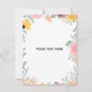 Carte De Correspondance Créez votre propre bordure florale colorée