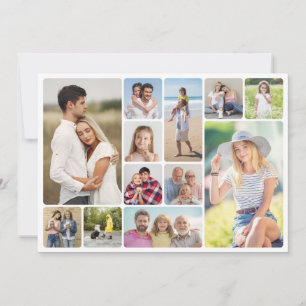 Carte De Correspondance Créez votre propre collage de 12 photos aux coins 
