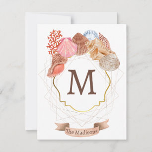 Carte De Correspondance Crest monogramme Shell