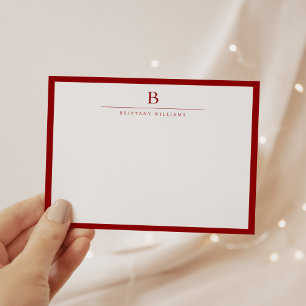 Carte De Correspondance Crimson Red Moderne papeterie classique