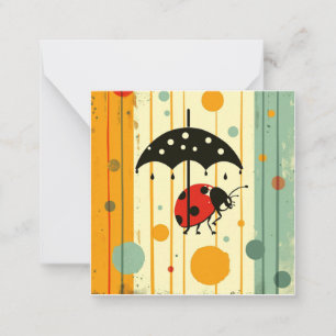 Carte De Correspondance Critère de Whimsical et points de pluie : Ladybug