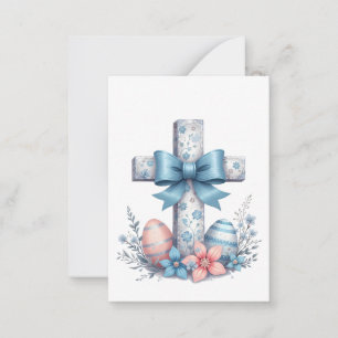 Carte De Correspondance Croix Florale Coquette Jésus Nœud Religion Chrétie