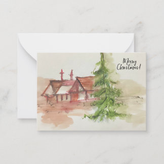 Carte De Correspondance Croquis aquarelle original 