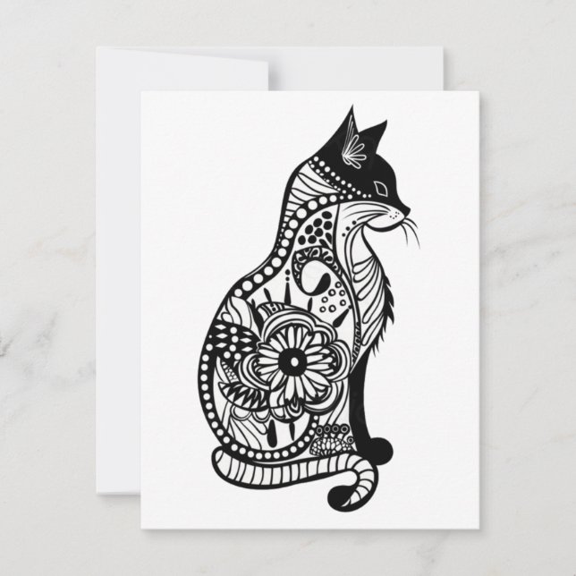 Carte De Correspondance Croquis de chat mignon II (Devant)