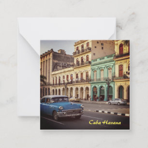 Carte De Correspondance Cuba Havana Vintage Classic Car Cityscape