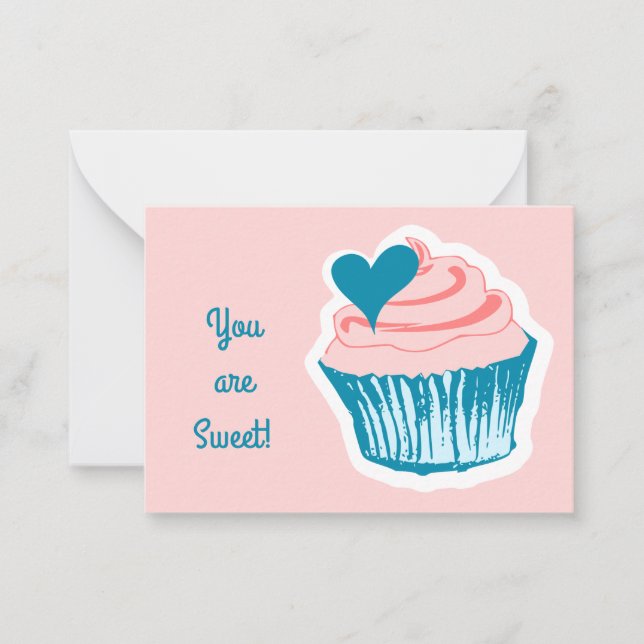 Carte De Correspondance Cupcake Love classe personnalisée Valentine's (Devant)