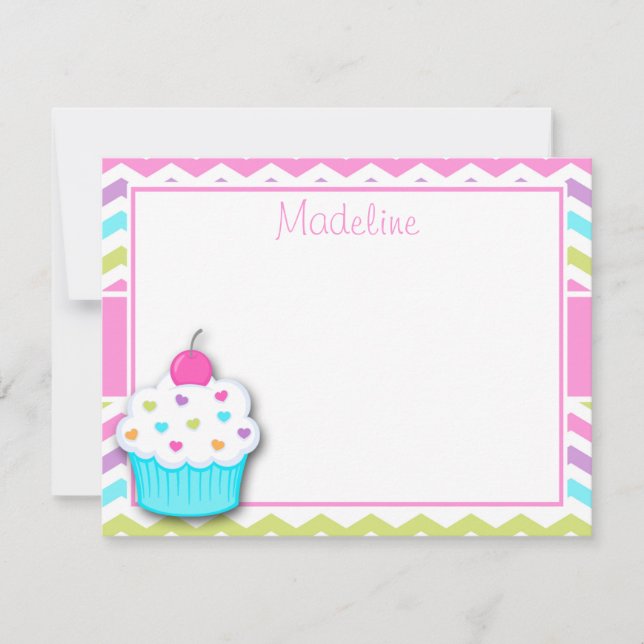 Carte De Correspondance Cupcake Thank You Note, Papeterie Cupcake (Devant)