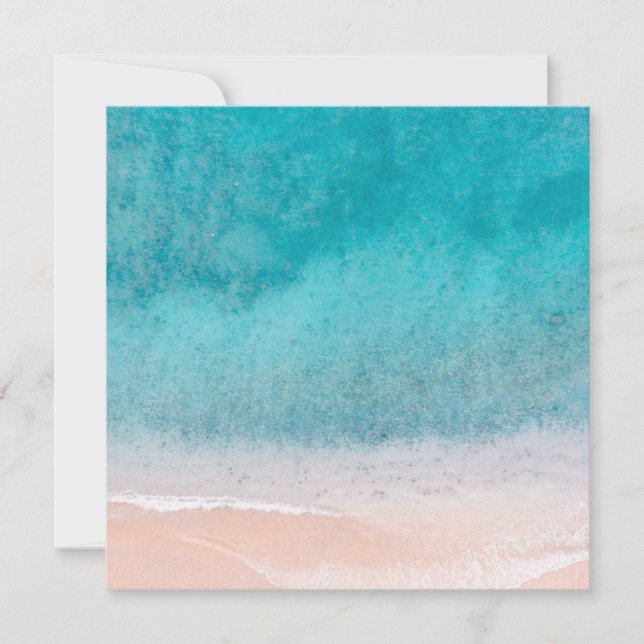 Carte De Correspondance Custom Blue Sea Waves Seaside Beach Sand Blank (Devant)