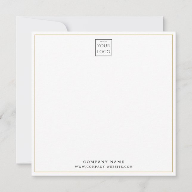 Carte De Correspondance Custom Business Company Logo Gold Square (Devant)