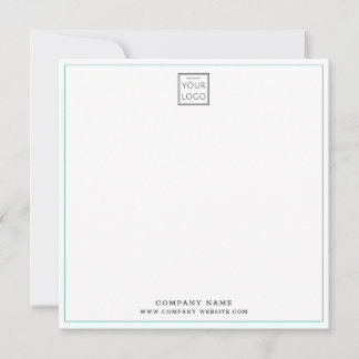 Carte De Correspondance Custom Business Company Logo Teal Square
