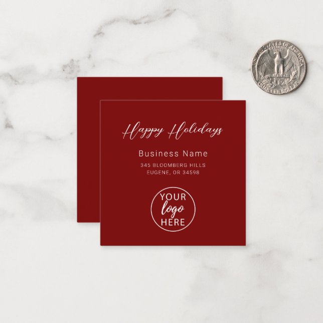 Carte De Correspondance Custom Christmas Professional Company Logo (Devant/Arrière en situation)