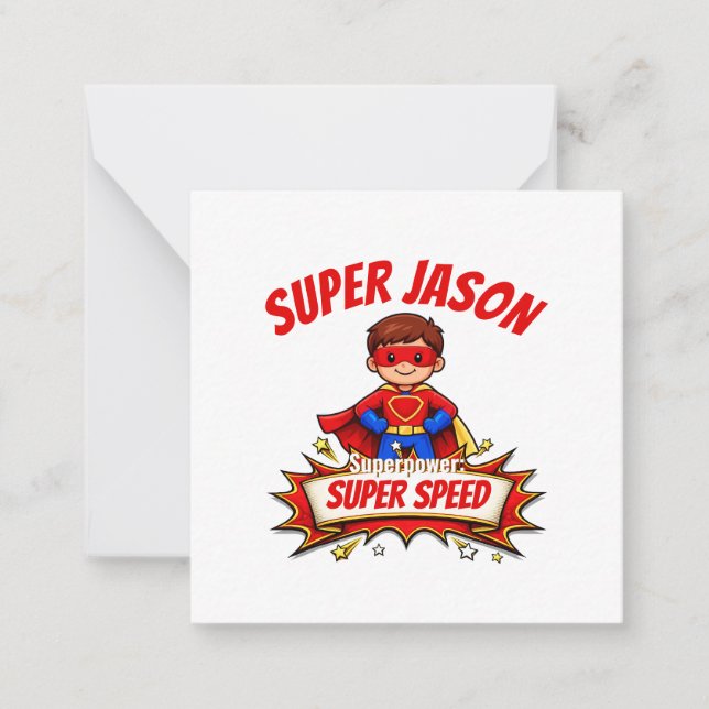Carte De Correspondance Custom Kids Superhero Name & Superpower (Devant)