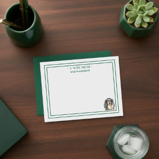 Carte De Correspondance Custom Name Hand Drawn Dachshund Reading