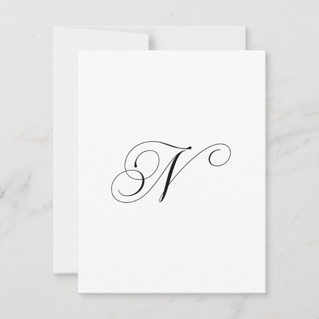 Carte De Correspondance Custom Script Monogram "N" (Devant)