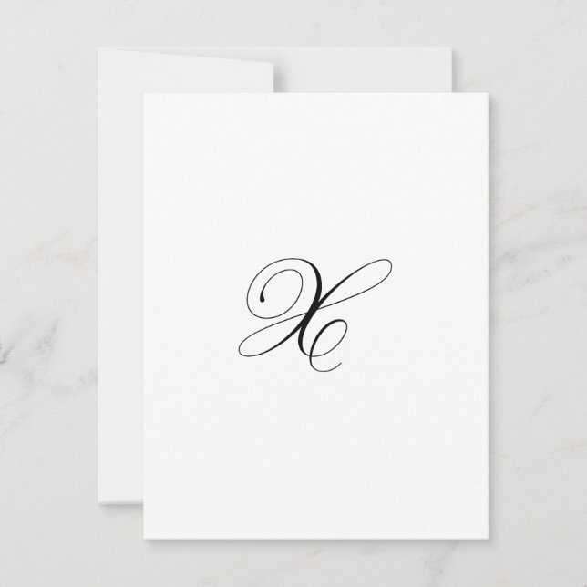 Carte De Correspondance Custom Script Monogram "X" (Devant)