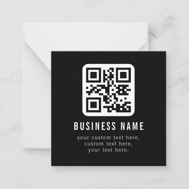 Carte De Correspondance Customizable QR Code & Editable Text Design (Devant)