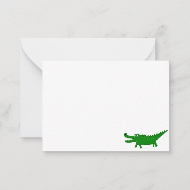 Carte De Correspondance  Cute Alligator Drawing Blank (Devant)