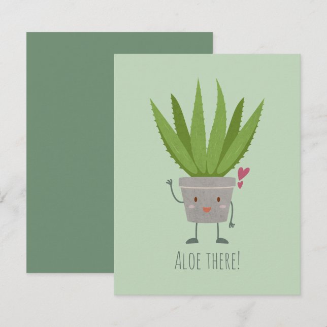 Carte De Correspondance Cute Aloe Vera (Devant / Derrière)