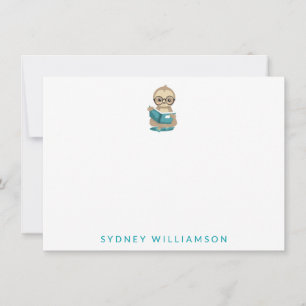 Carte De Correspondance Cute Bookworm Sloth Reading Livres Personnalisés