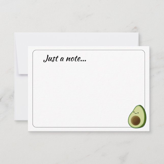 Carte De Correspondance Cute Cartoon Avocado Custom Just a Note (Devant)