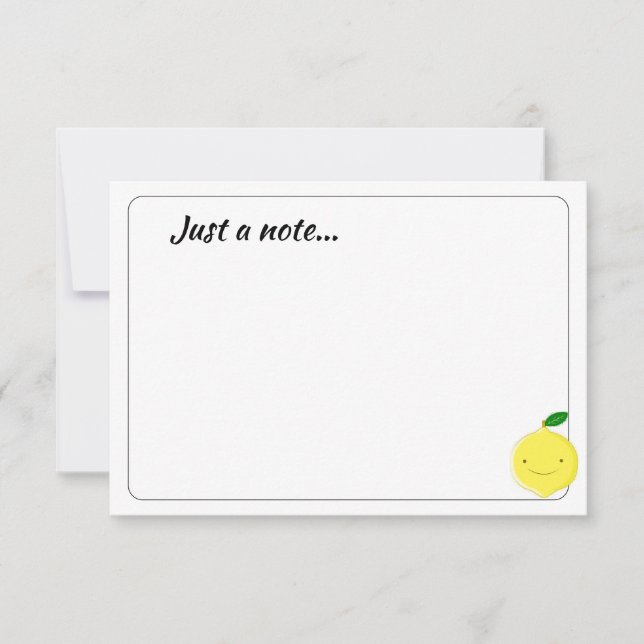 Carte De Correspondance Cute Cartoon Lemon Custom Just a Note (Devant)