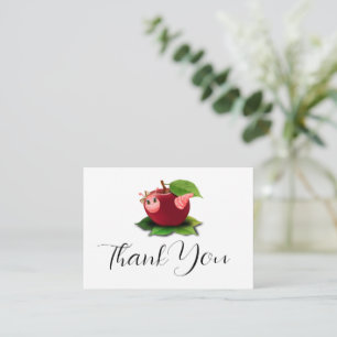 Carte De Correspondance Cute Caterpillar Et Apple Thank You Note Card