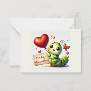 Carte De Correspondance Cute Catterpillar Valentine's